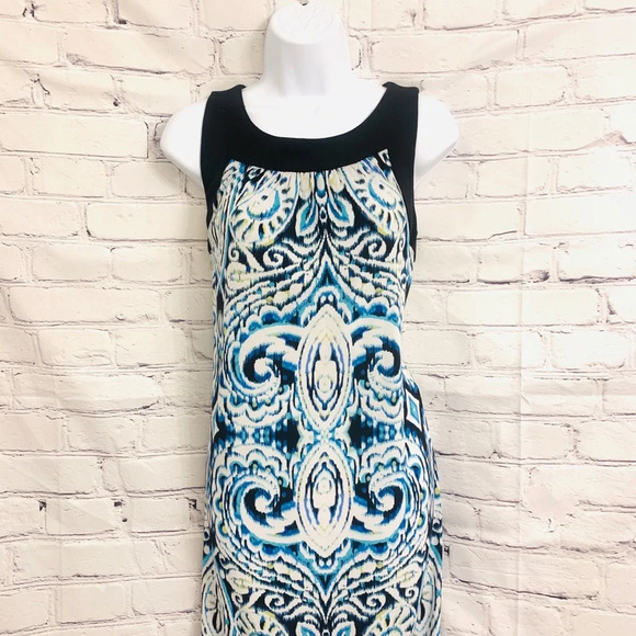 AB Studio Dress in Blues, Green And Black  - Medium - Picture 8 of 13